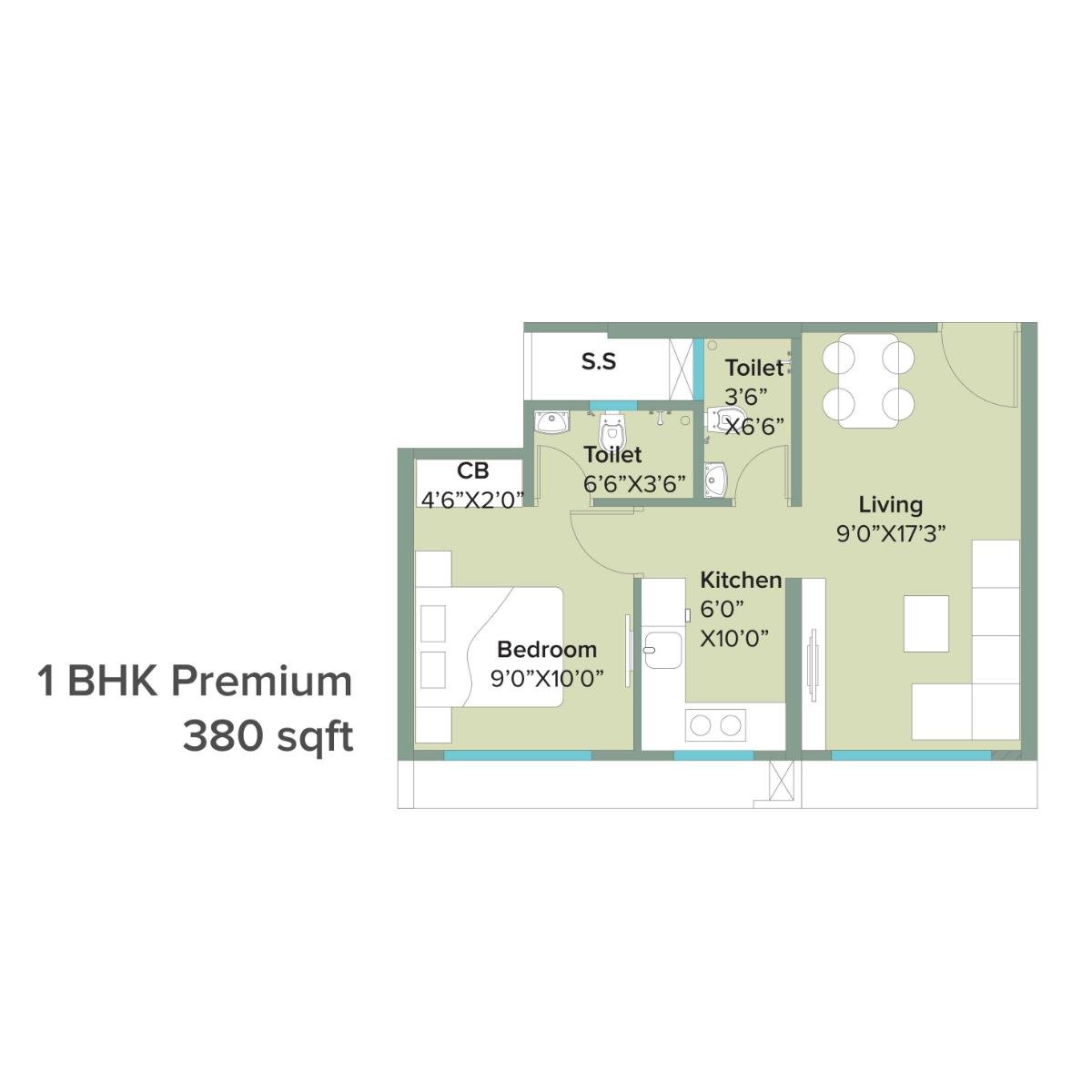 Marathon-NeoHomes-Narmada-Floor-Plan-1-BHK-Premium-380-Sqft